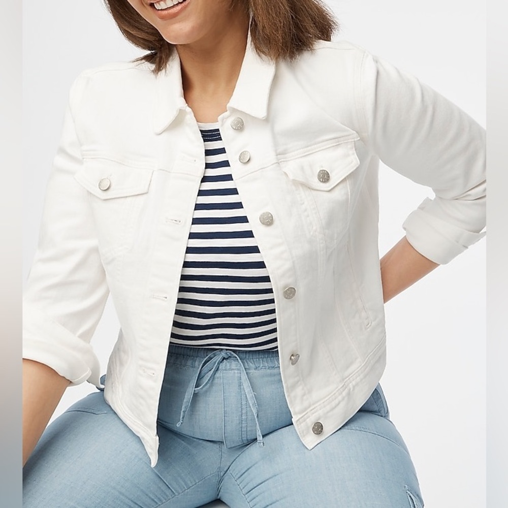 J. Crew Factory size 2x white denim jacket